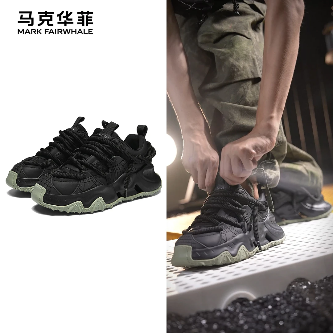 马克华菲机甲风老爹鞋2025新款百搭潮鞋秋季男鞋低帮男士休闲鞋子