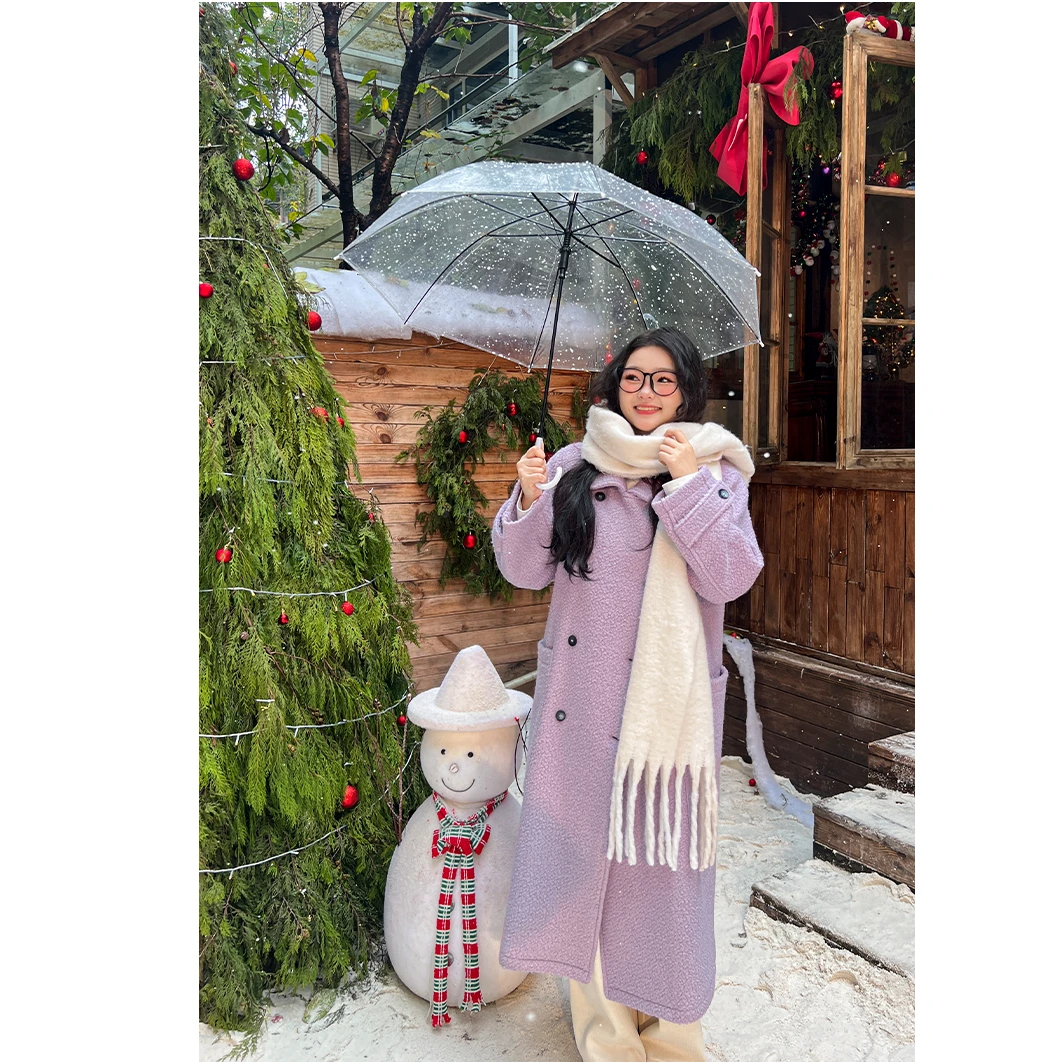 【鱼白专属】【冬日氛围】韩系气质毛呢显瘦外套 2443