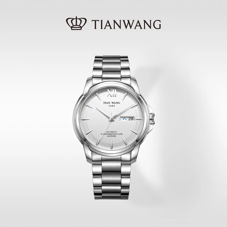 天王表征服者系列男士手表商场同款商务通勤自动机械国表白盘钢带