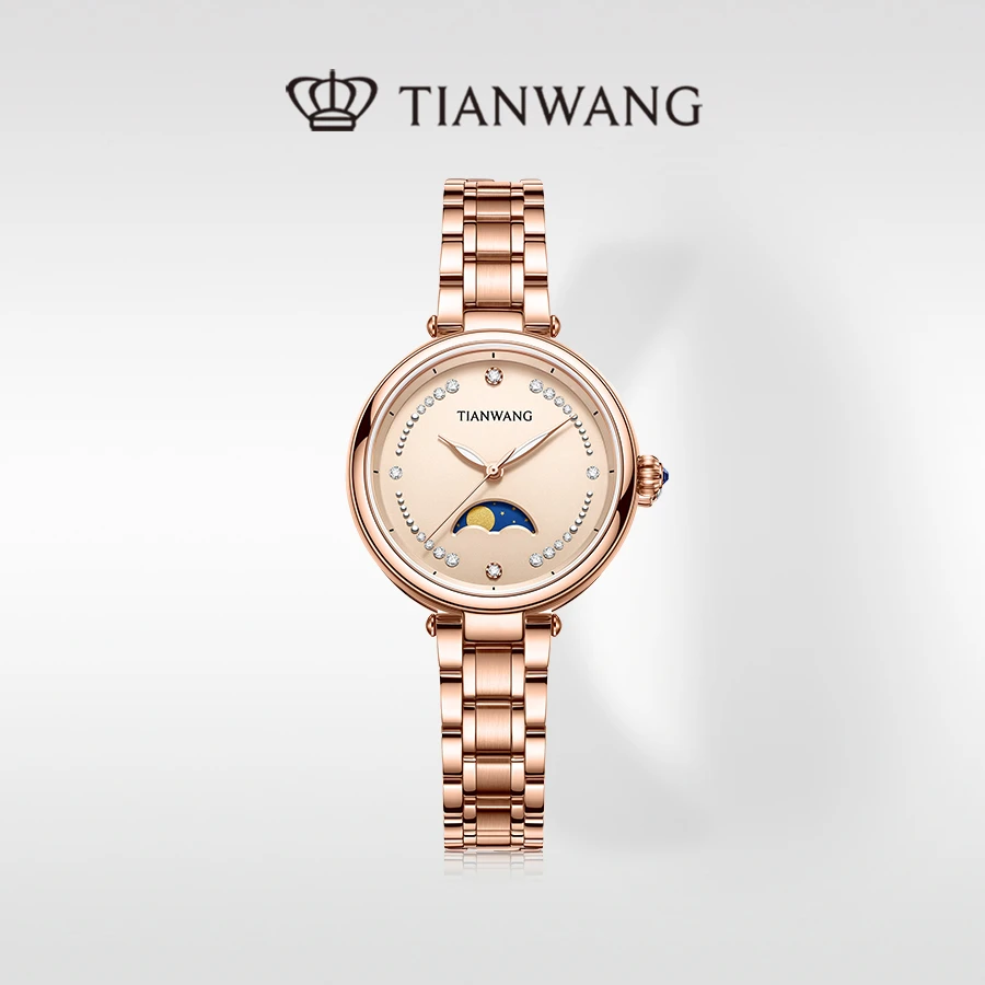 天王表尚·SHINE系列女士表商场同款通勤国表石英机芯浅咖色钢带