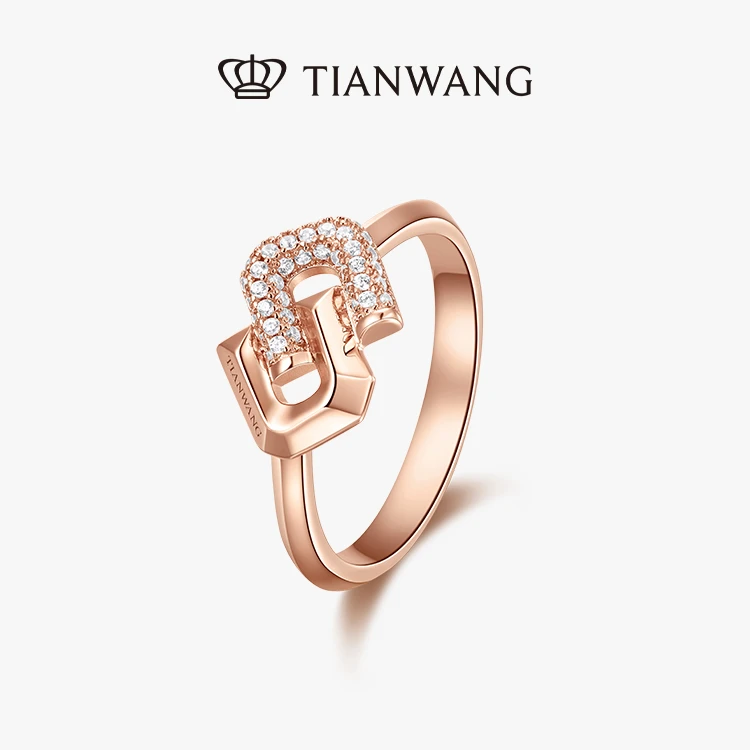 925银戒指 天王925银UN系列玫瑰金戒指