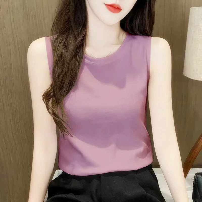 纯棉】吊带背心女士内搭上衣遮副乳白色外穿大码纯色无袖打底衫夏