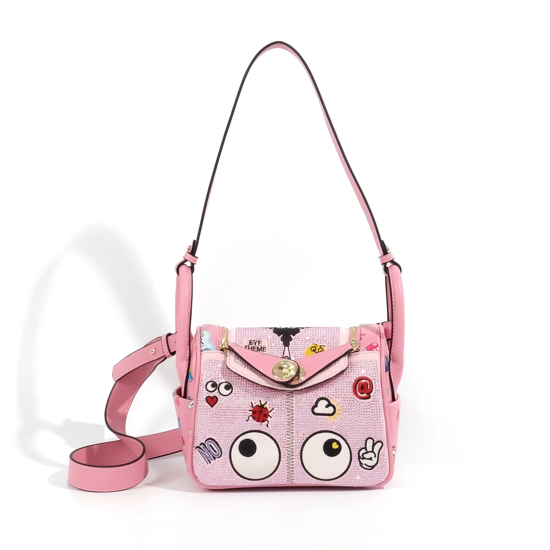 小田姐姐【EYE THEME】大眼睛亮钻单肩2585粉