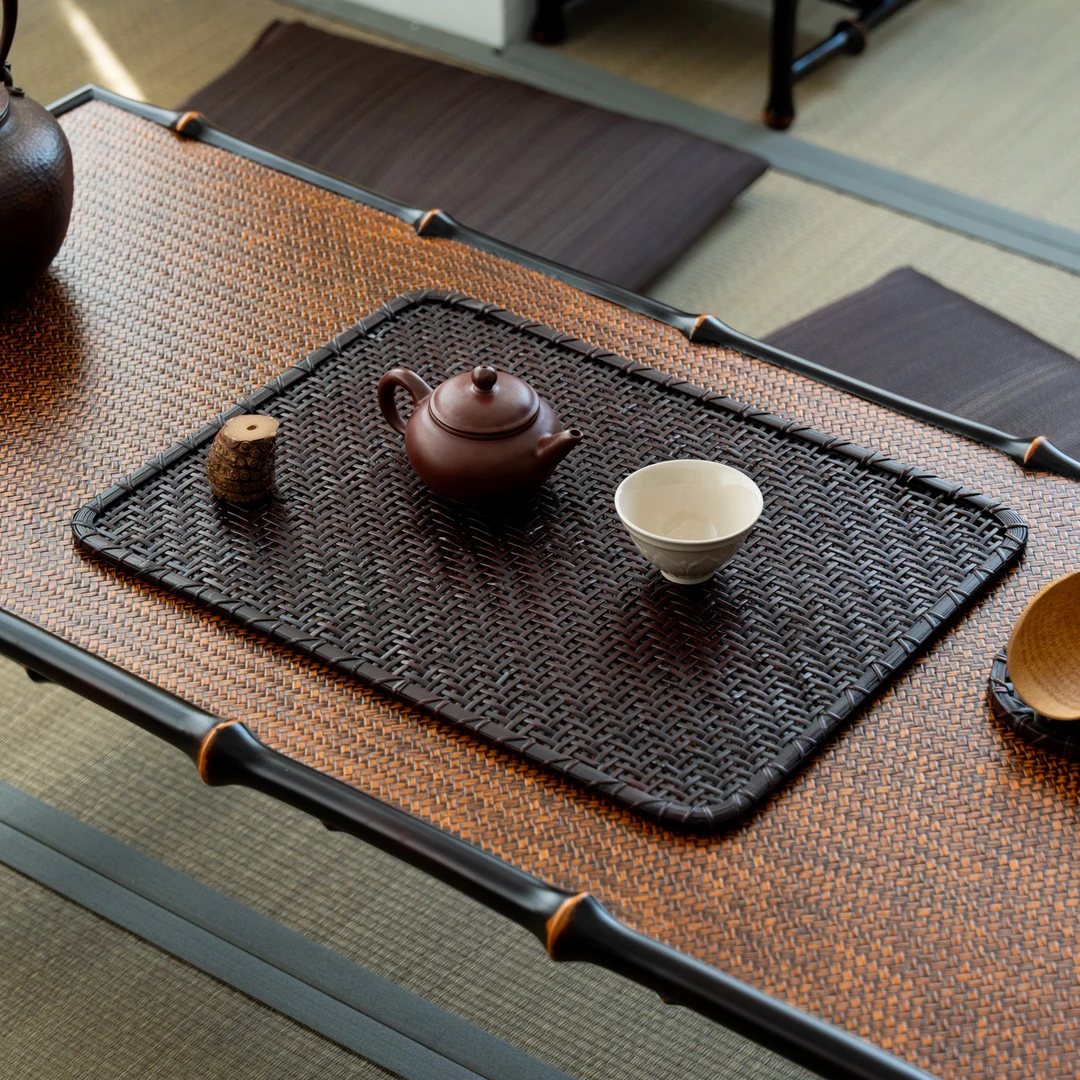 【古墨】手工竹编杯垫茶垫喝茶器具功夫茶道茶盘垫子