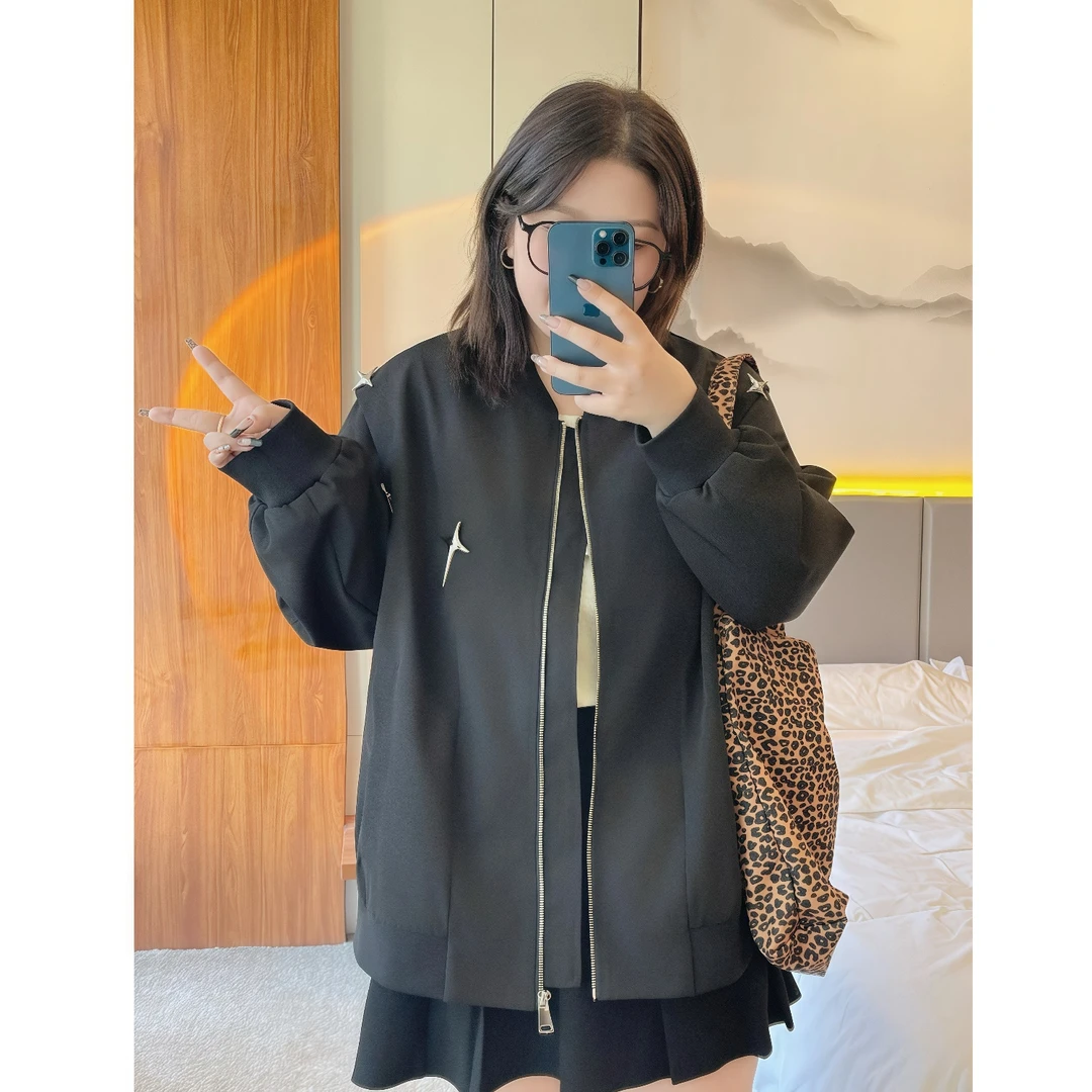 希尔维斯 / 飞行员夹克棒球服11771花契200斤胖mm秋季休闲时尚