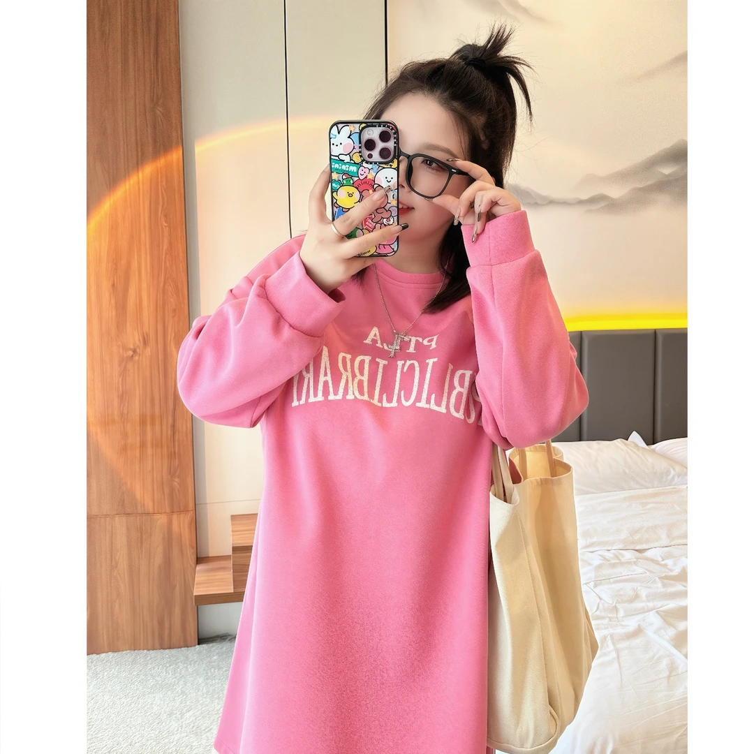 断码捡漏~费城的假 / 韩系蕾丝拼接卫衣连衣裙8544花契200斤胖mm