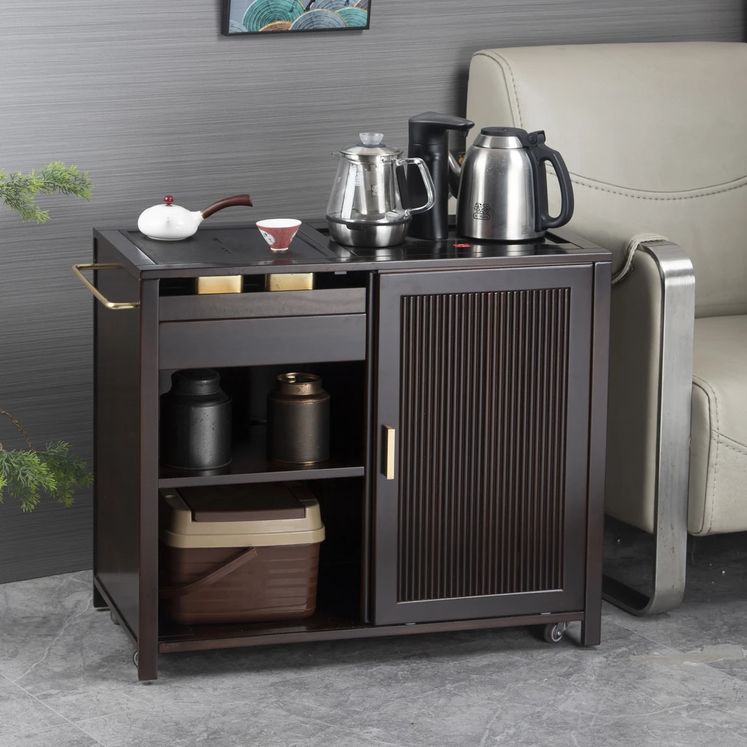 移动茶车家用茶台茶水柜烧水壶一体茶桌边柜实木茶几多功能小边几