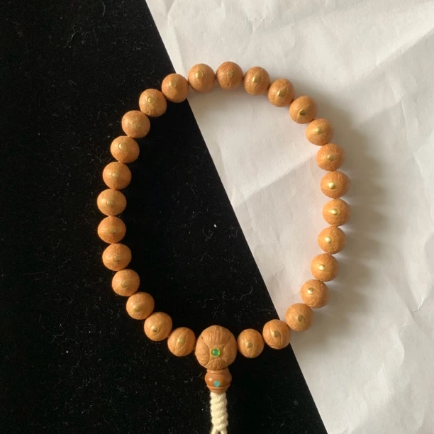 尼泊尔凤眼菩提手持11mm+左右铜钉镶嵌原皮原色精挑精选