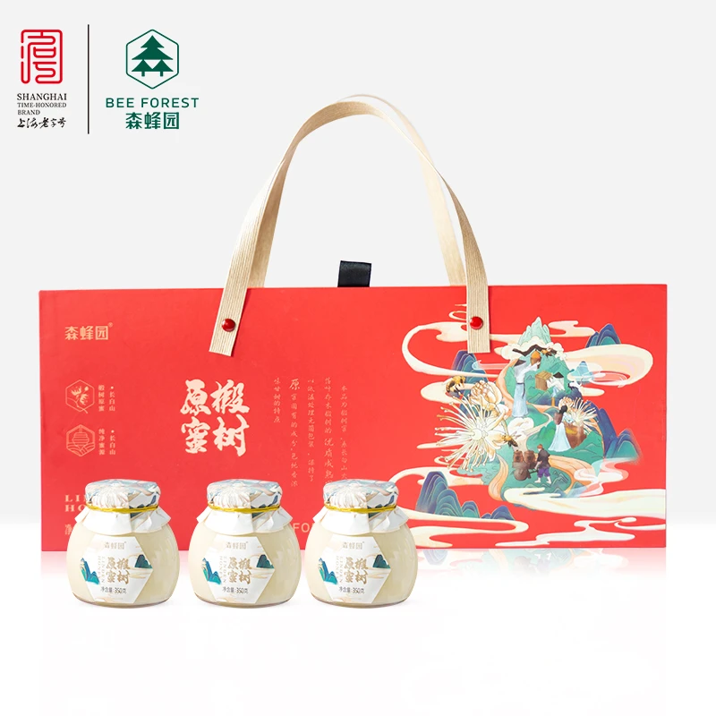 森蜂园长白山椴树原蜜礼盒350g*3瓶/盒