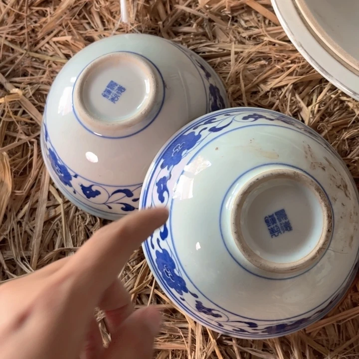 瓷片二*花景德镇陶瓷一对碗