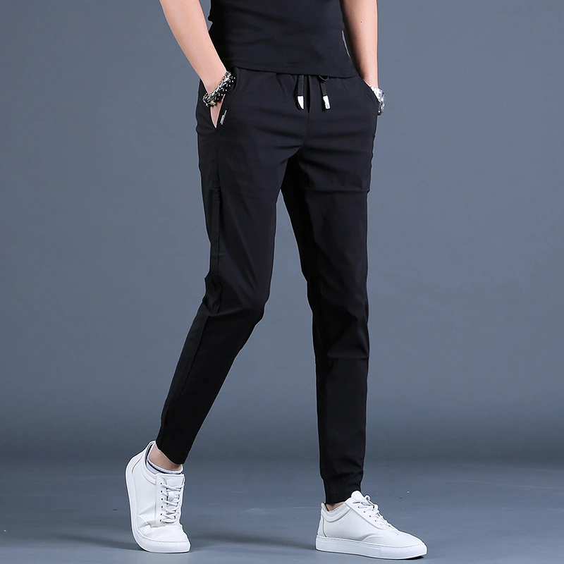 AEMAPE春夏秋冬男士黑色休闲裤男潮牌新款加绒潮流修身小脚长裤子