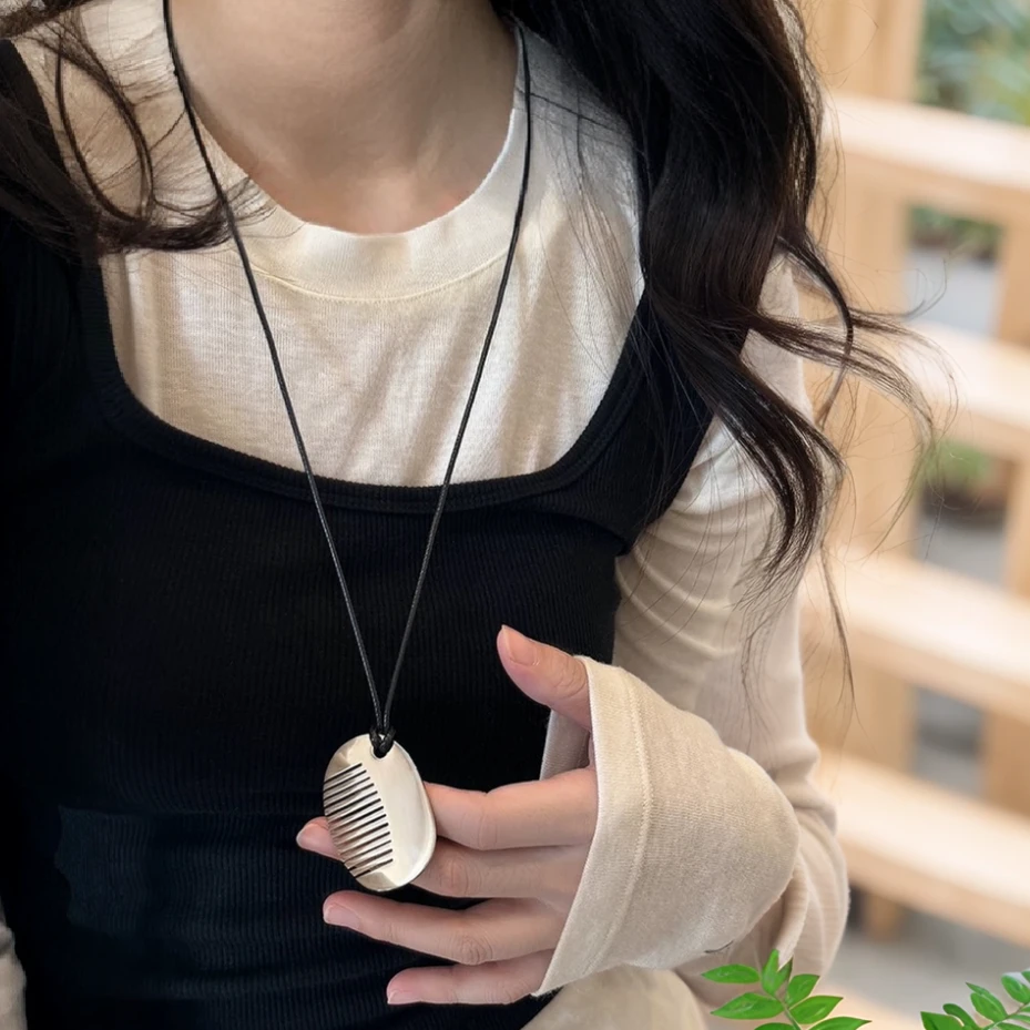 非金属皮质项链 项链手工长款春夏素款个性饰品装饰情侣轻奢263