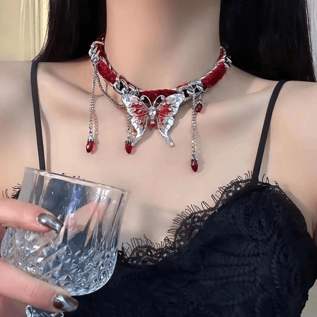 合金布艺项链 百搭气质轻奢时尚古风小众银色素款项链手工ins249