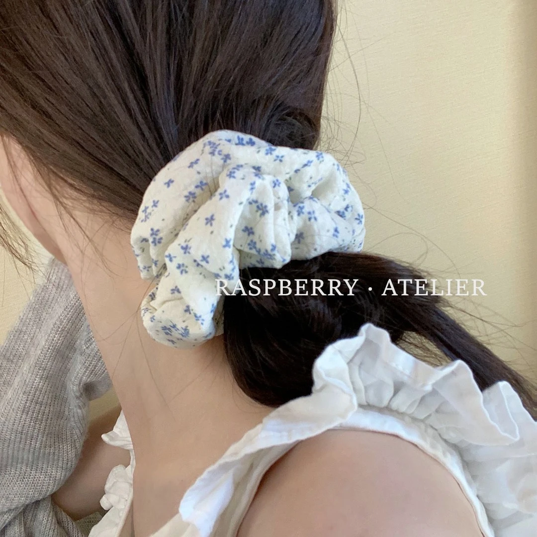 RaspBerry 清花漫野 小清新大肠发圈 韩系小碎花chic高级手作发绳