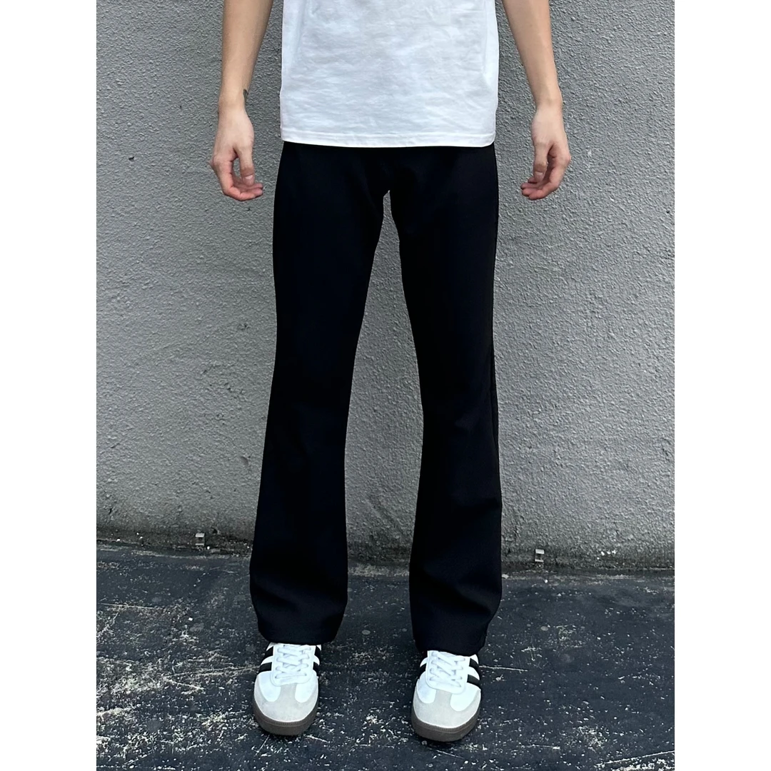 美式复古经典517版型微垂感大码透气百搭休闲潮流微黑色男西裤