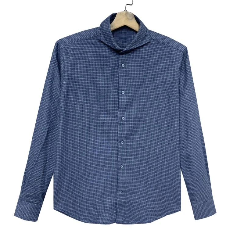 恺【温莎领-雪山系列】蓝色温暖棉法兰绒厚秋冬衬衫CS075