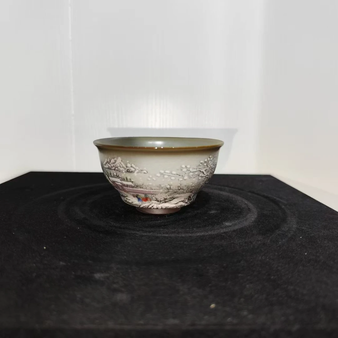 A35花瓶花器江山雪景杯