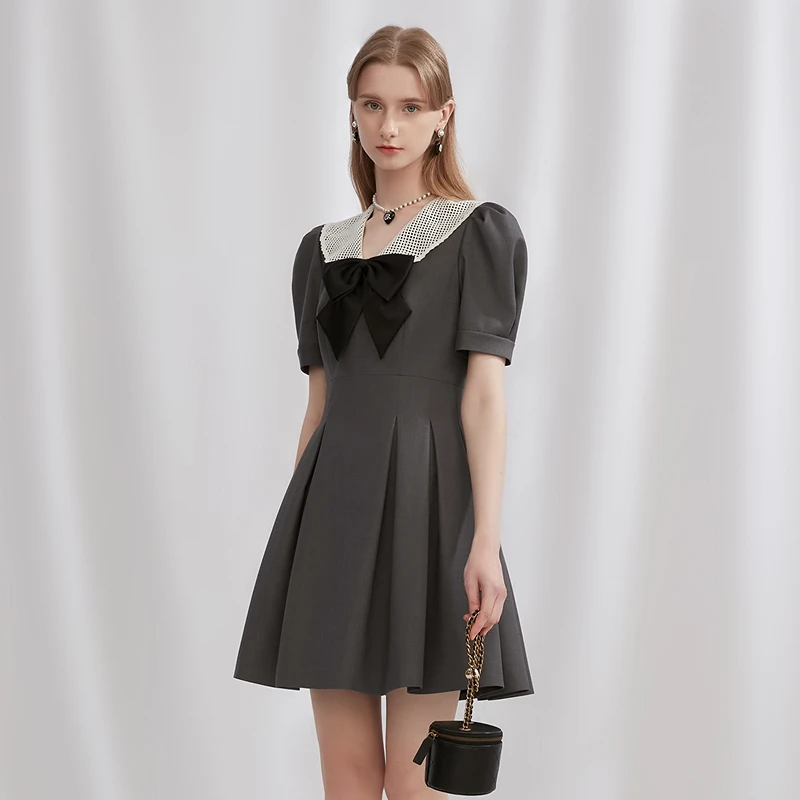 Caroline/卡洛琳秋季气质夏季法式收腰短款新款连衣裙ECREBA74