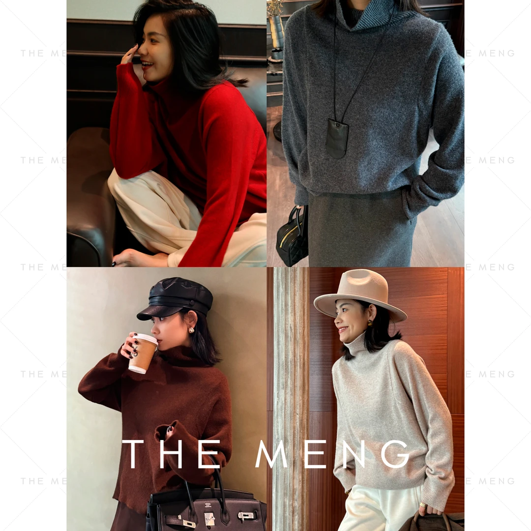 THE MENG【治愈】100双股绵羊毛极简百搭高领针织毛衣#MG9711