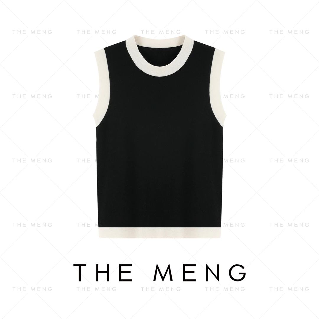 THE MENG【格兰】百搭时尚休闲无袖简约针织背心#MH3244
