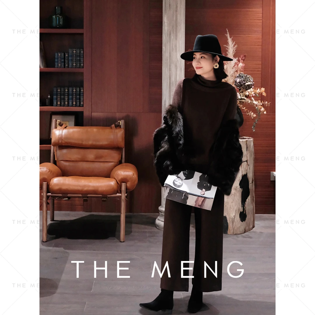 THE MENG【神裤】极细美丽诺绵羊毛阔腿休闲显瘦甩裤#M244P0017