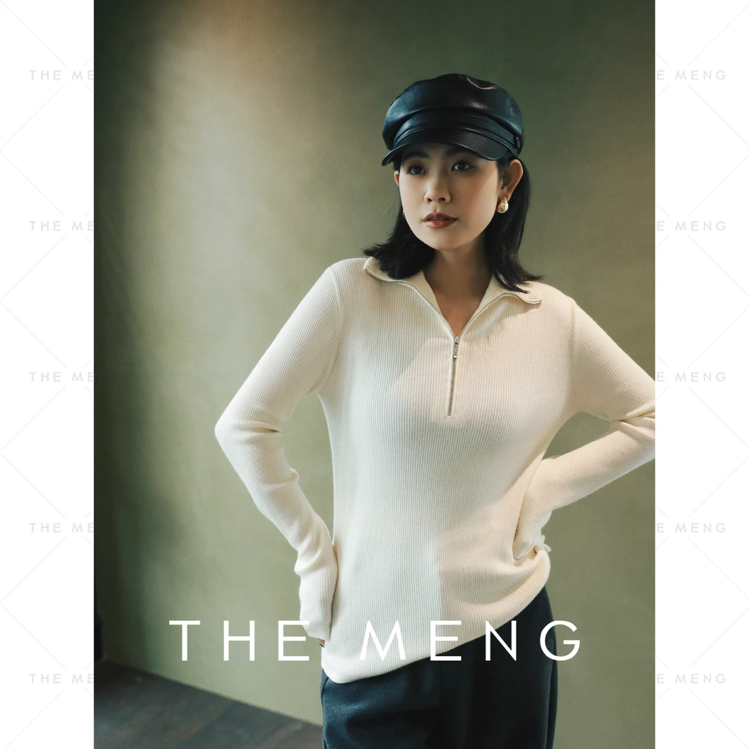 THE MENG【梦幻】高支精纺绵羊毛基础款纯色打底针织衫#M244D0015