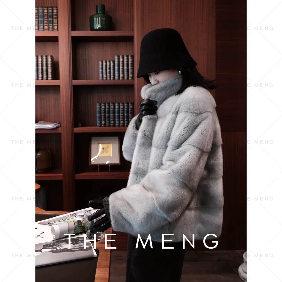 THE MENG【鎏金岁月】王府天然本色水貂毛皮草外套#M244M0022+A