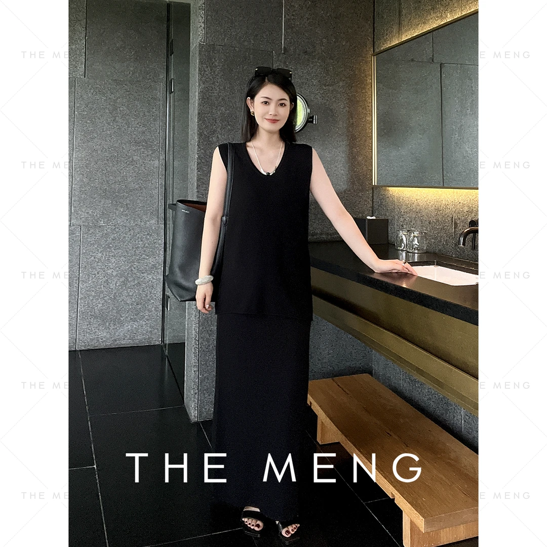 THE MENG【灵风】精纺醋酸长绒棉背心半身裙#M242D0005+M242Q0008