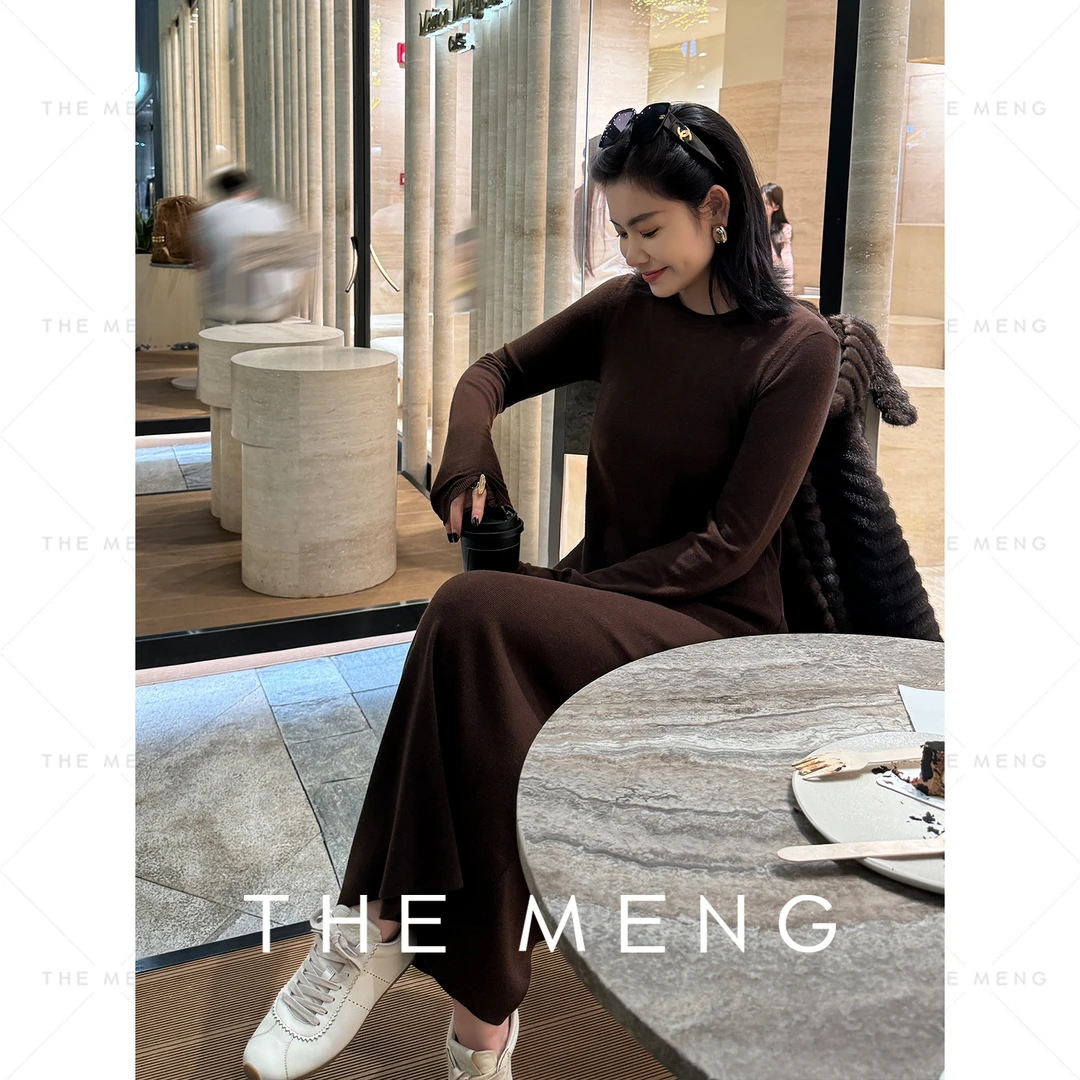 THE MENG【瘦瘦裙】4平16针60S丝光绵羊毛打底连衣裙#M243G0187