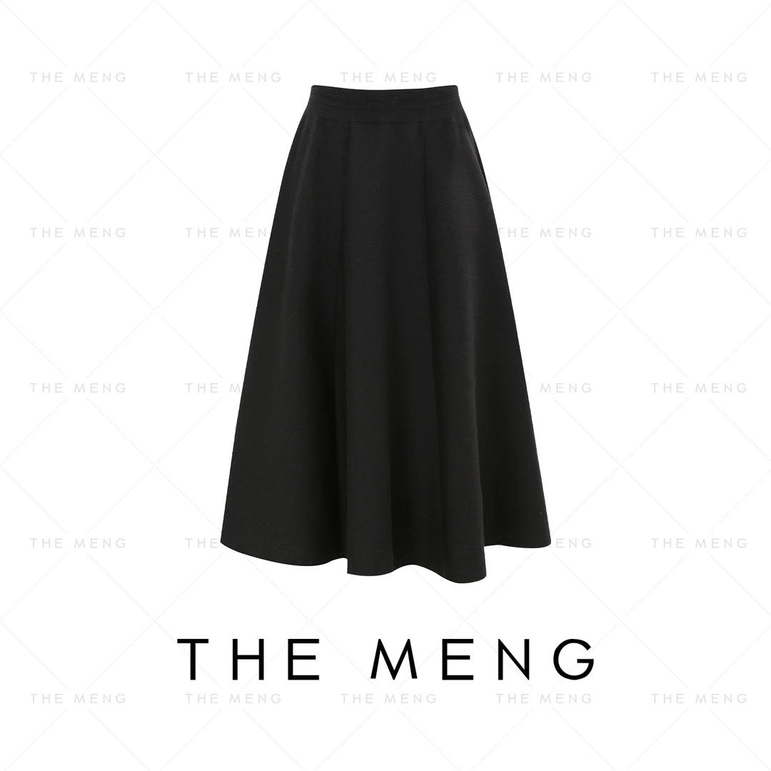 THE MENG【星迴】绵羊毛极简通勤A字伞形半身裙#M234Q034