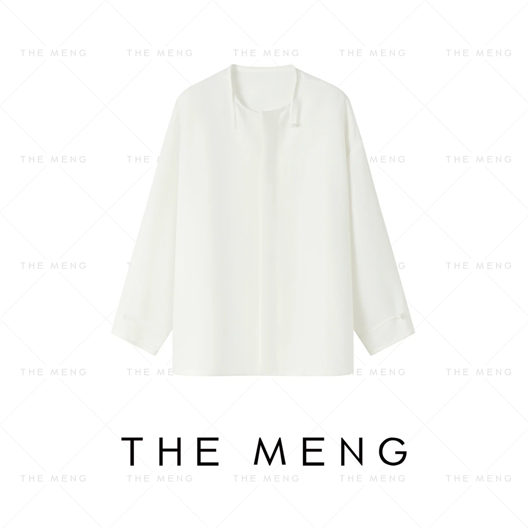 THE MENG【炽热】纯色圆领盘扣长袖衬衫#M241B022