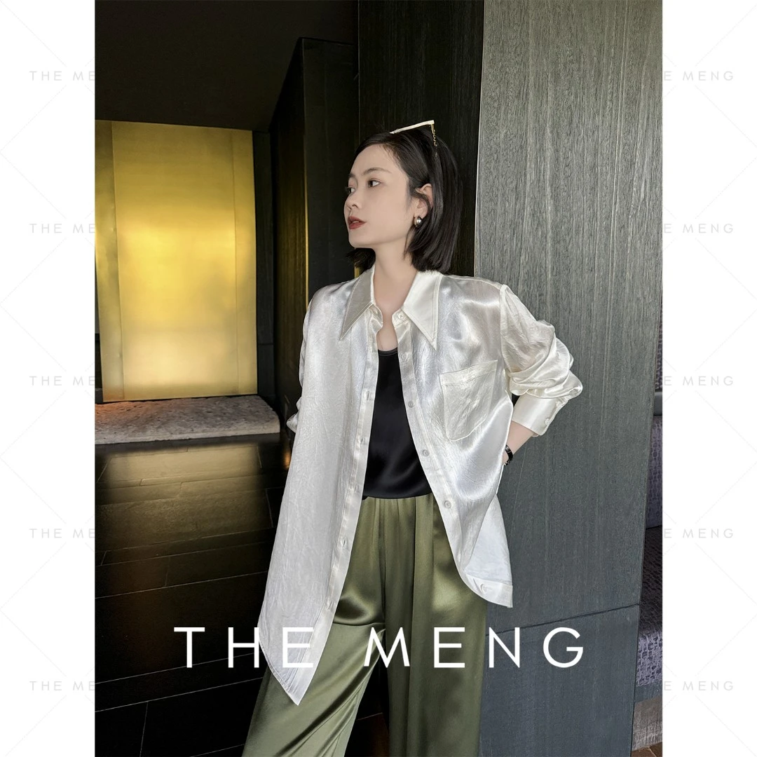 THE MENG【诗雨】醋酸肌理感高级经典百搭衬衫#M241B087