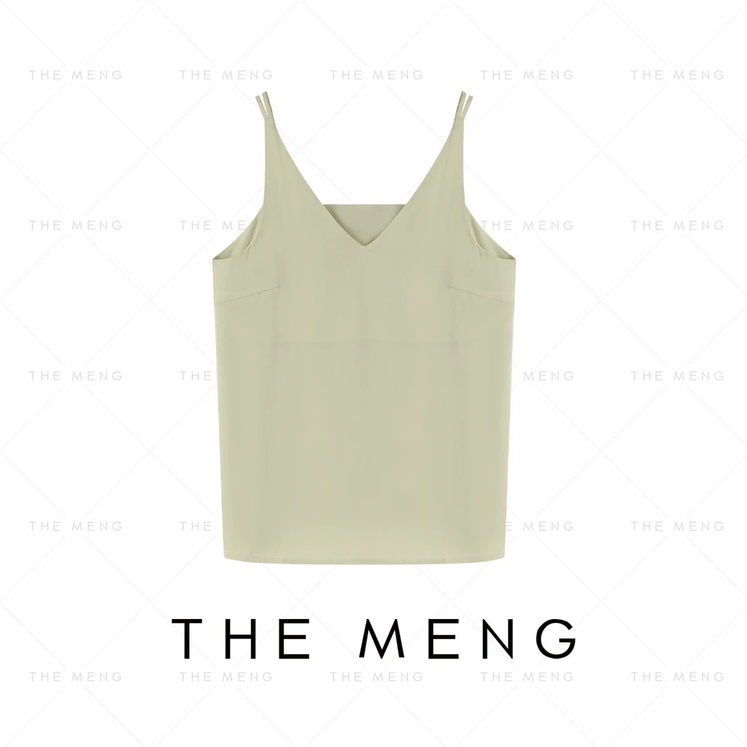 THE MENG【云尔】19姆米桑蚕丝微弹柔软亲肤双肩带V领背心#M241D261