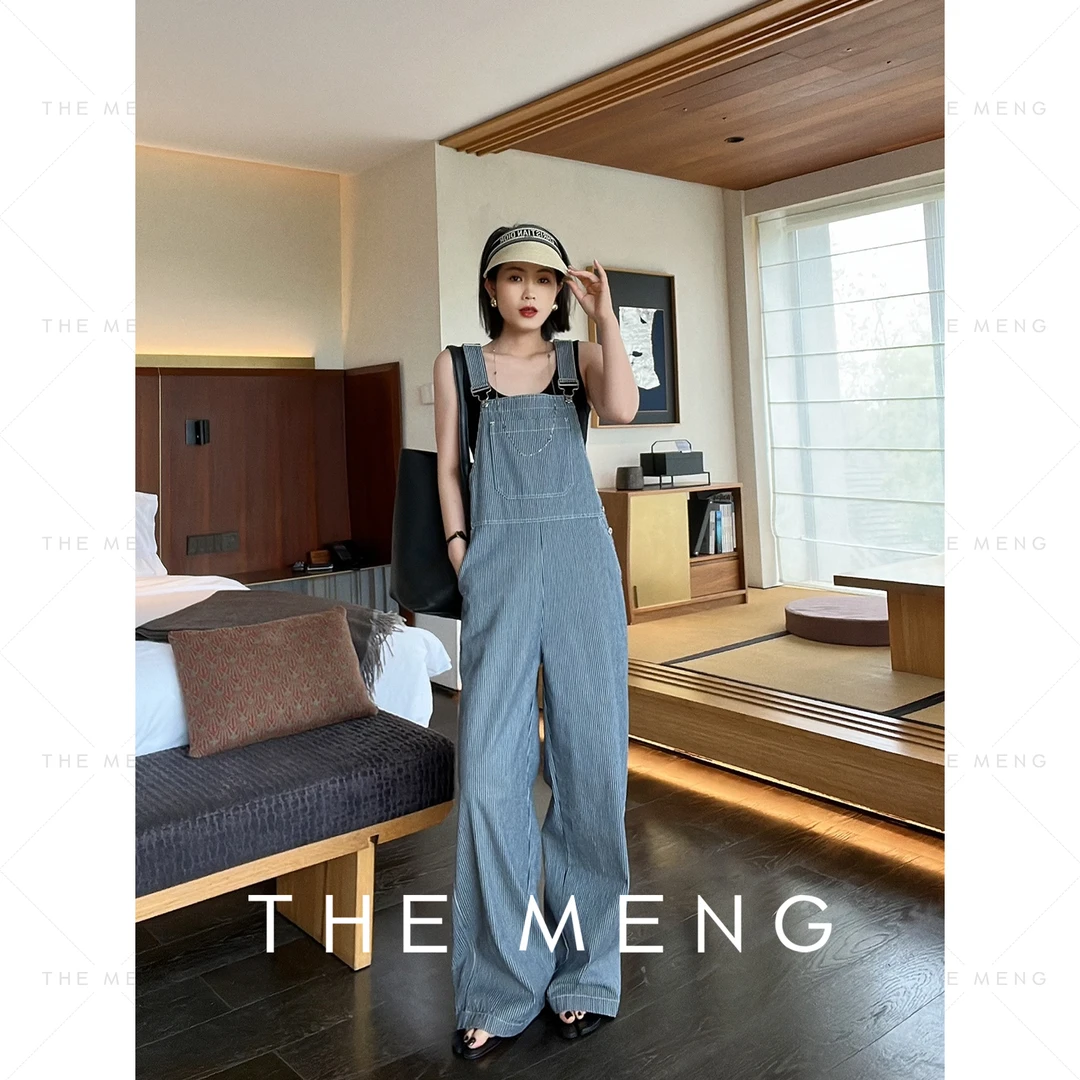 THE MENG【格林】棉材质气质百搭显瘦背带连体裤#M242P026