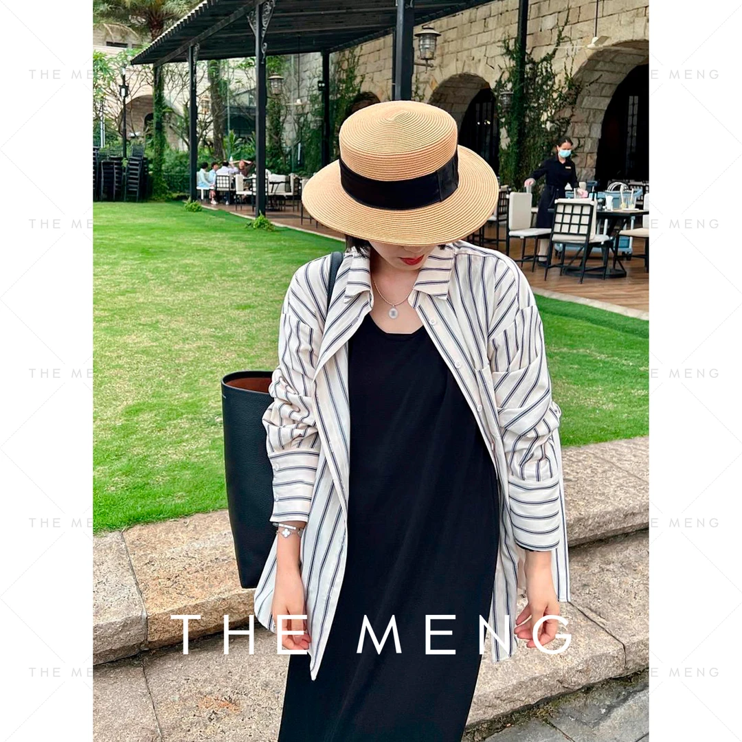 THE MENG【条纹纪】棉质亲肤时髦oversize条纹衬衣#L7658