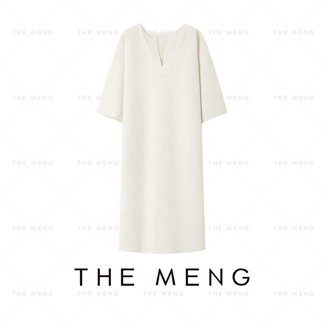 THE MENG【奢雅】棉质中袖柔软舒适连衣裙#M243G0062