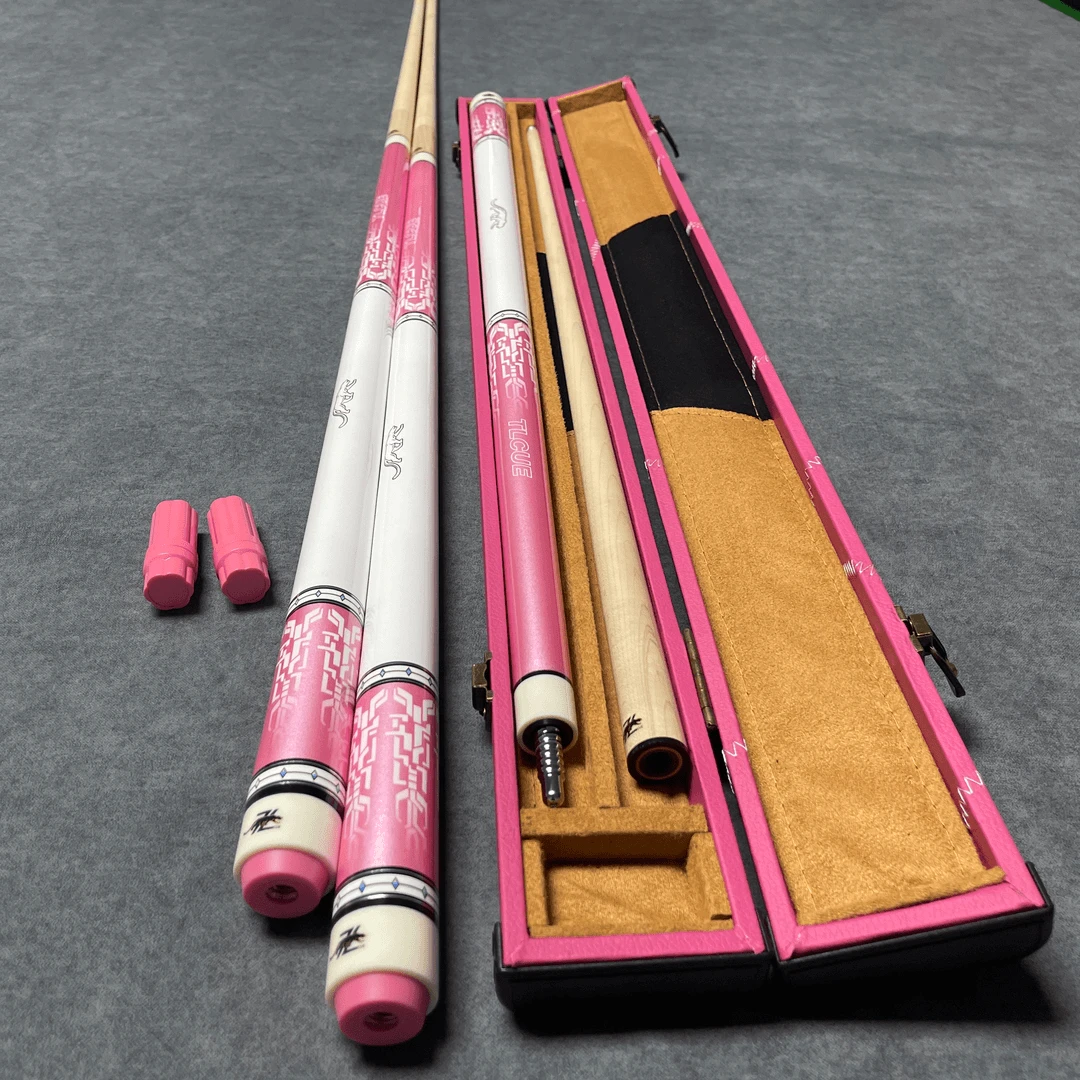 美洲豹同款粉色台球杆大中小头花式九球美式斯诺克杆中式黑八球杆