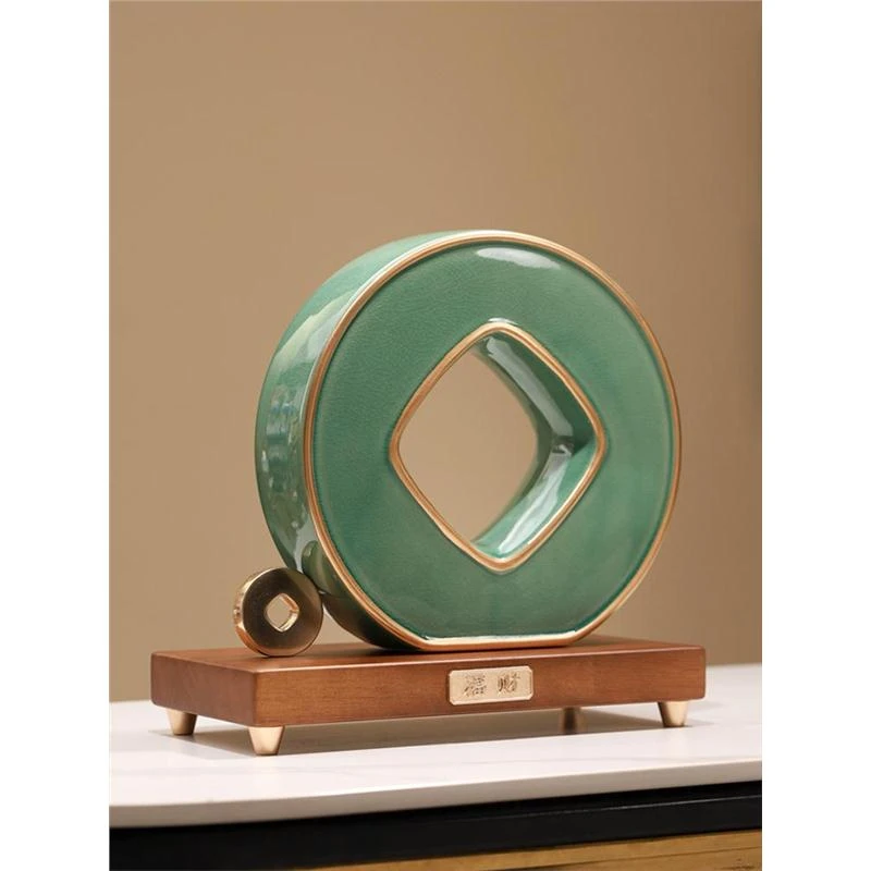 TOUCH MISS新中式国风铜钱摆件寓意财源广进送老板领导办公室前台