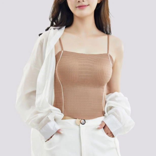 曼娜莎春夏新款吊带背心内搭美背内衣文胸一体带胸垫外穿网红爆款