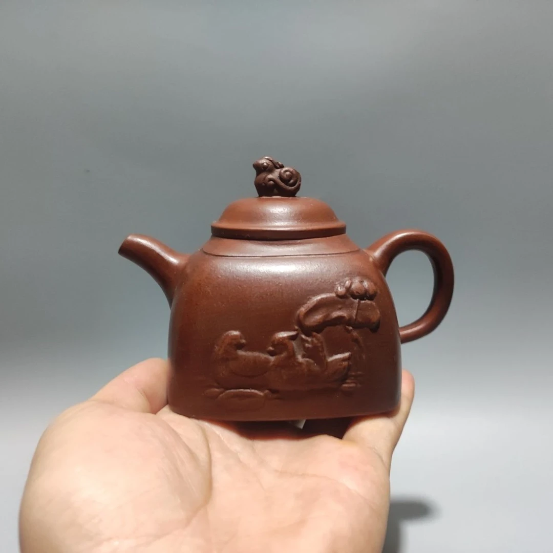 宜兴紫砂壶名家原矿红泥陈鸣远仿老壶家用功夫壶