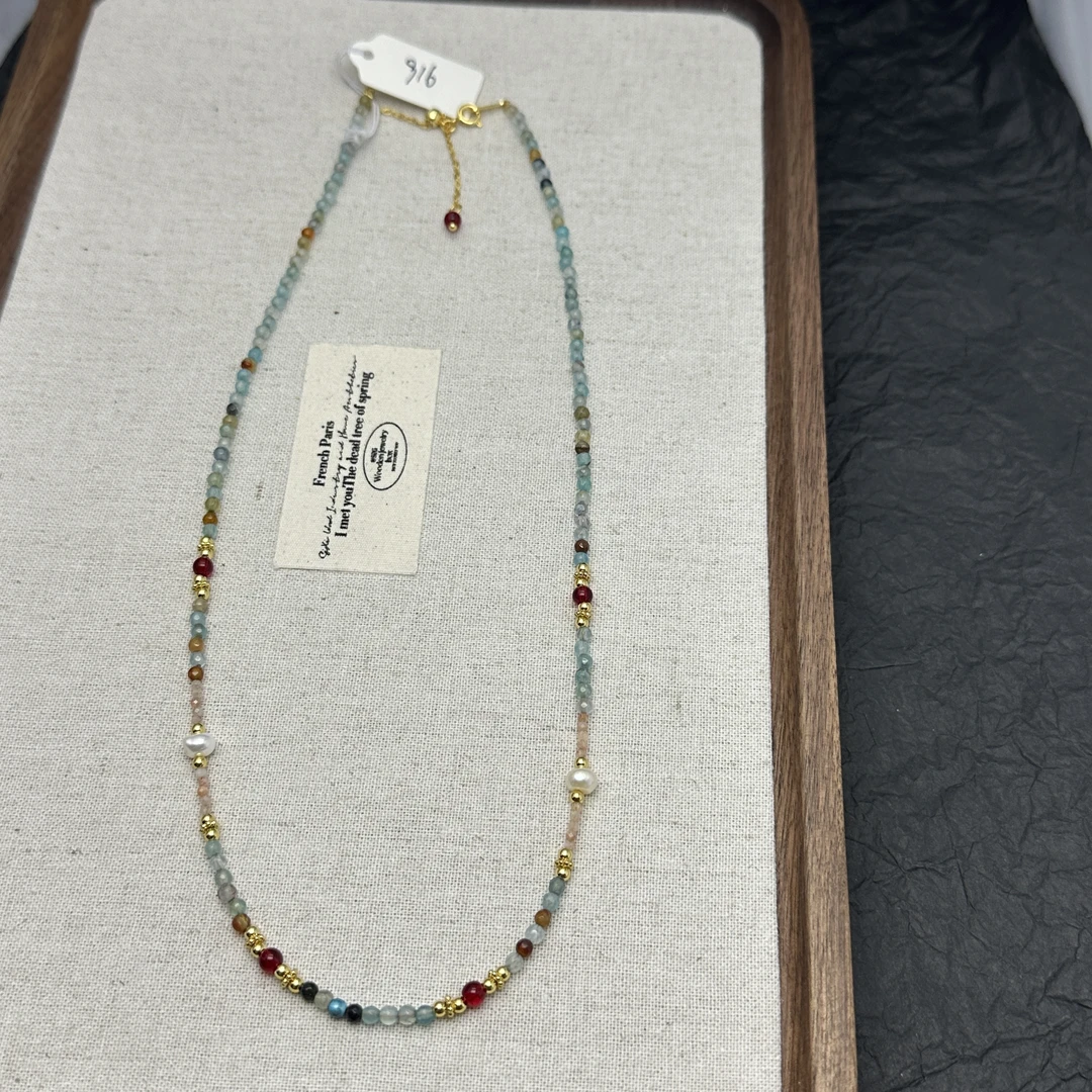 钛钢项链 2086手工百搭复古小众彩色清新手作叠戴