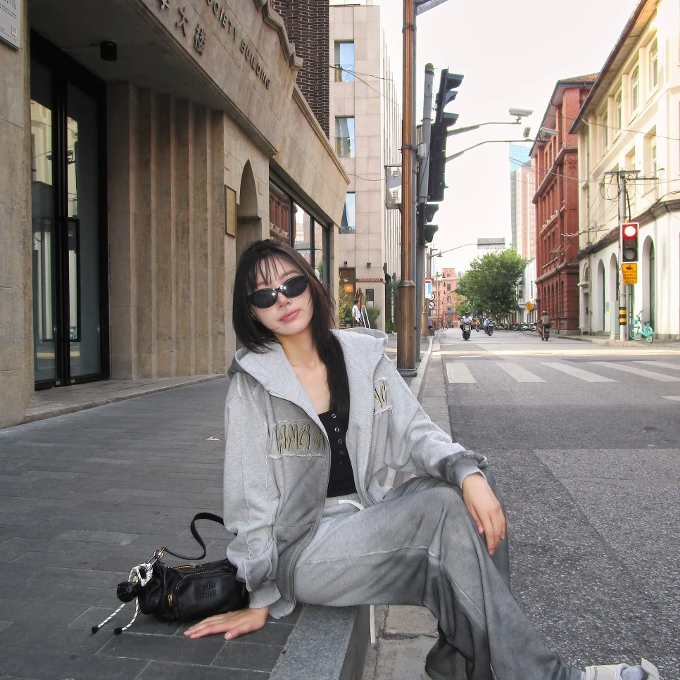 设计师品牌YANGHAIYANG | 渐变喷绘带帽外套/渐变喷绘休闲裤