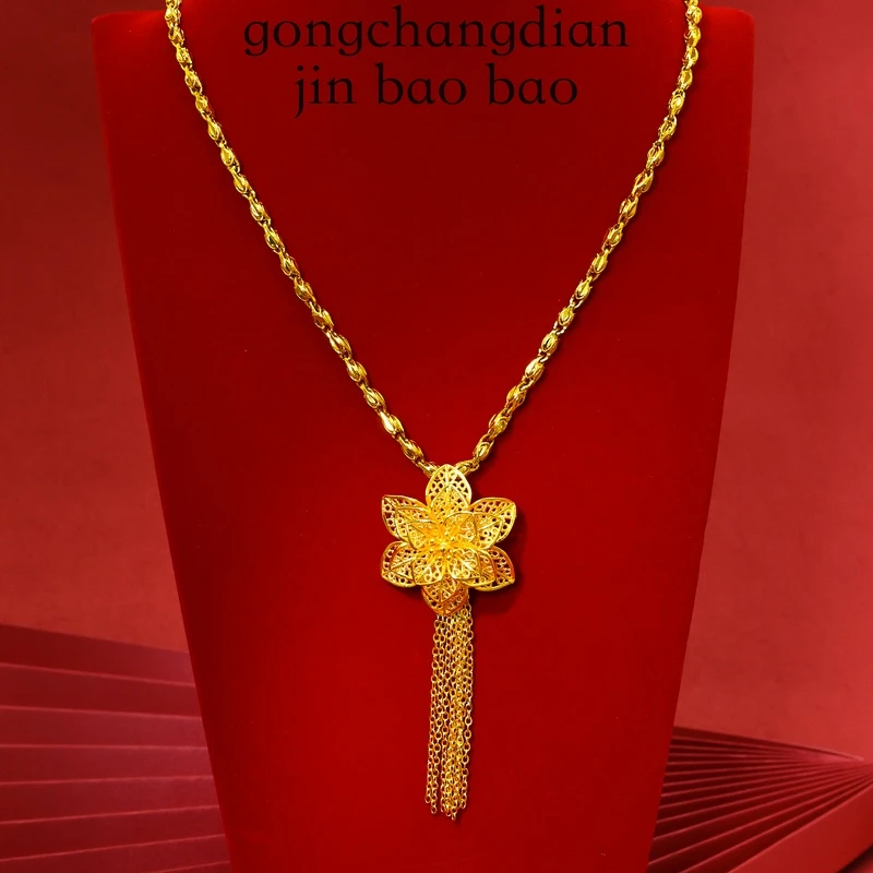 钛钢项链 胸针花配凤眼链XL3236