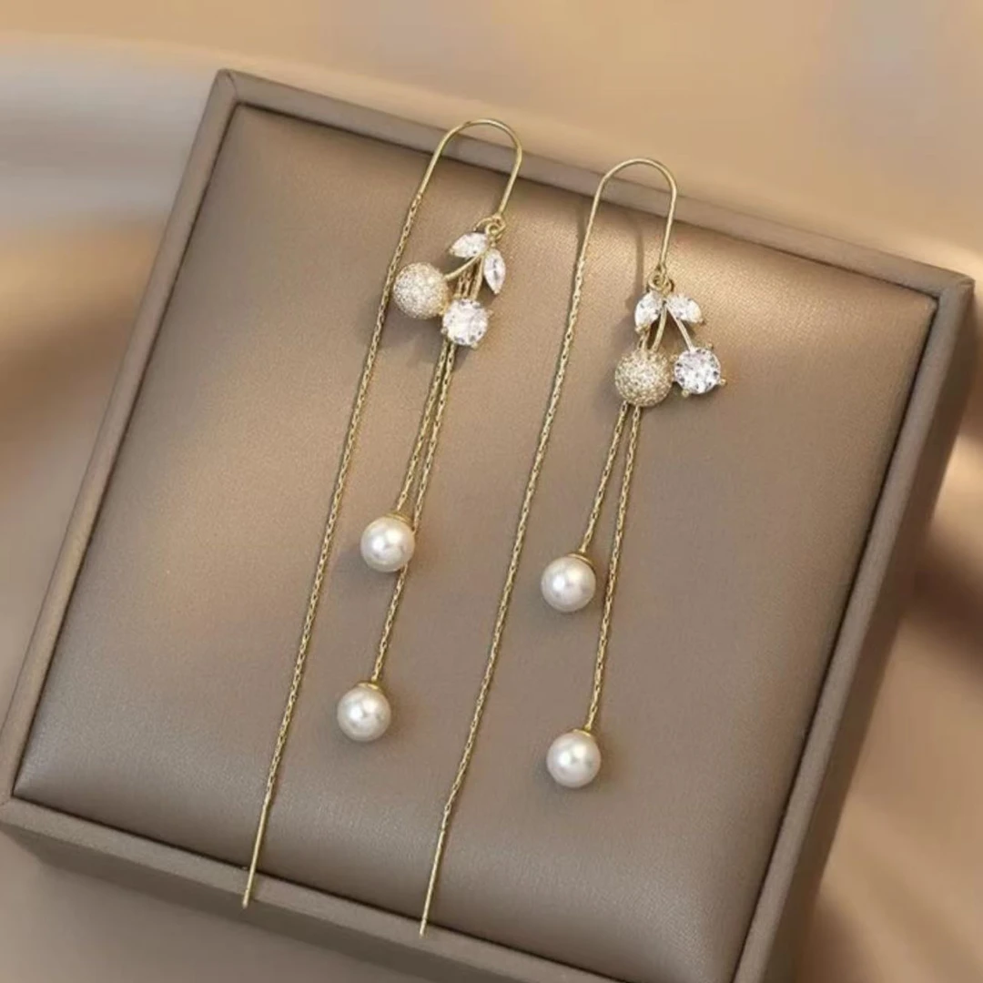 铜合金耳饰 时尚百搭流苏耳环高级耳钉气质耳饰轻奢小众饰品P227