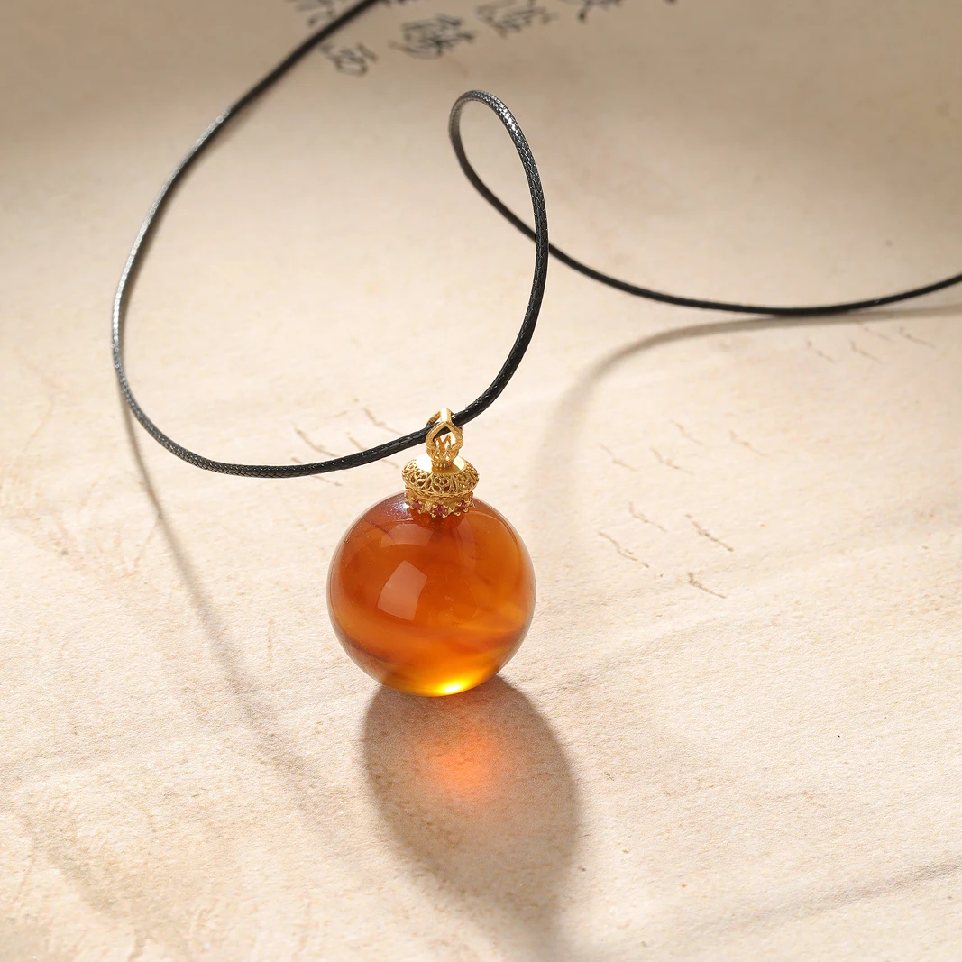 由子野【琥珀吊坠】21mm S925银  多样性发其一