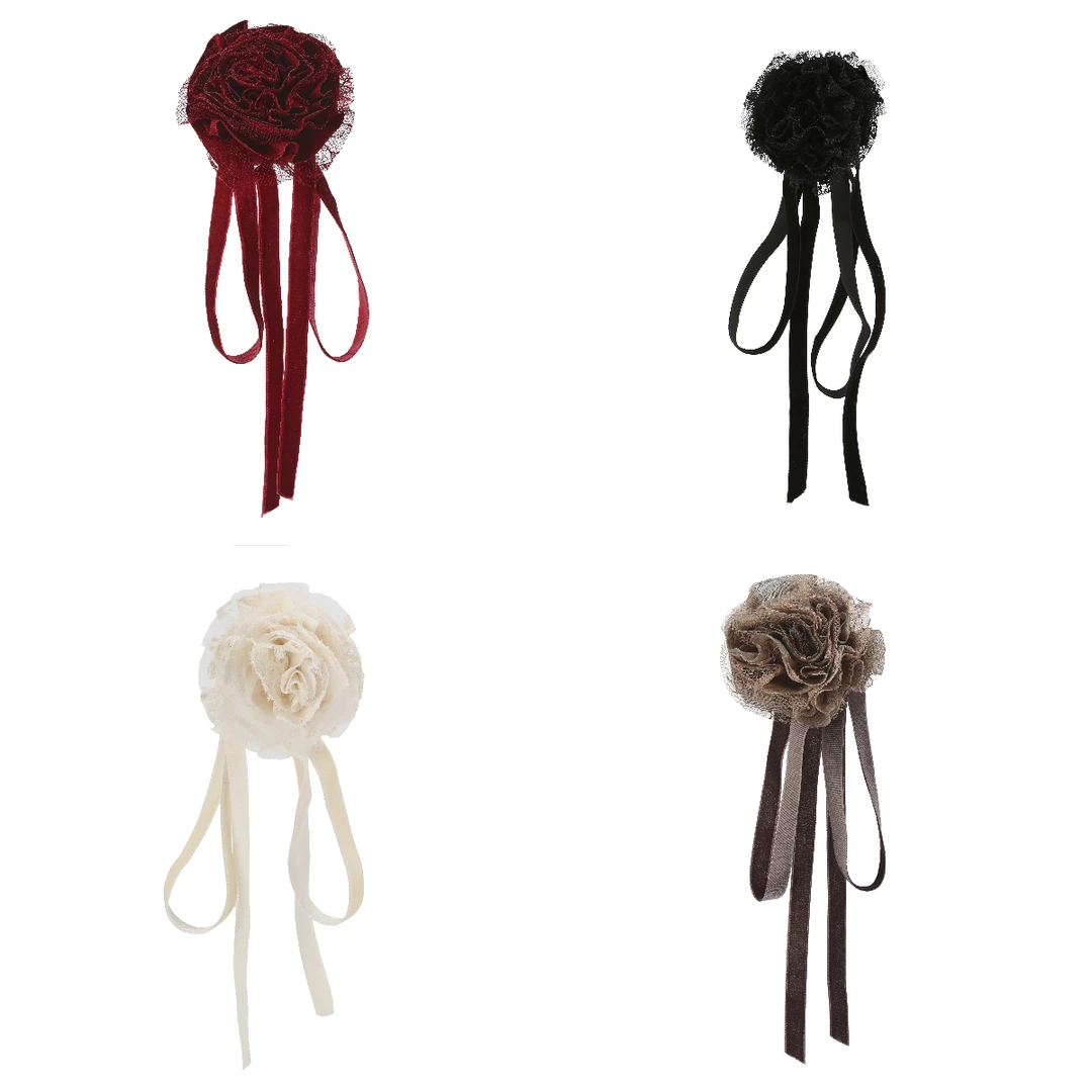 ELYWOOD-立体花卉choker/胸针