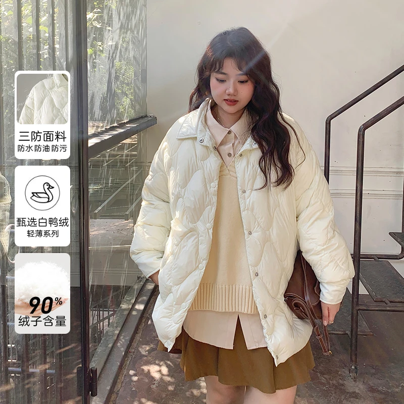 YUZI/鱼子【气质穿搭】秋冬季羽绒服大码女装热力感穿搭保暖甜美ins