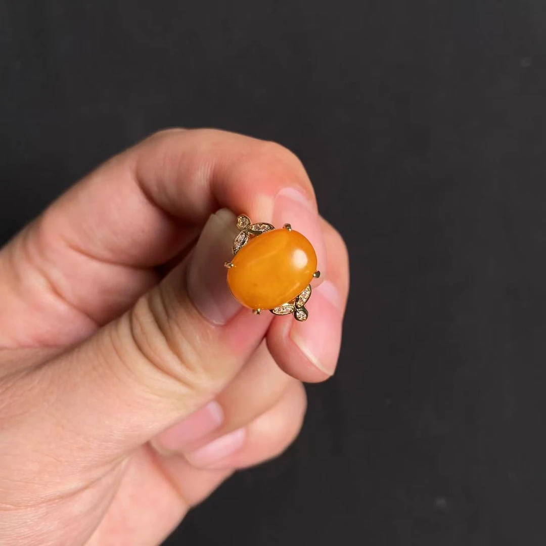 蜜蜡蛋面戒指精美女戒