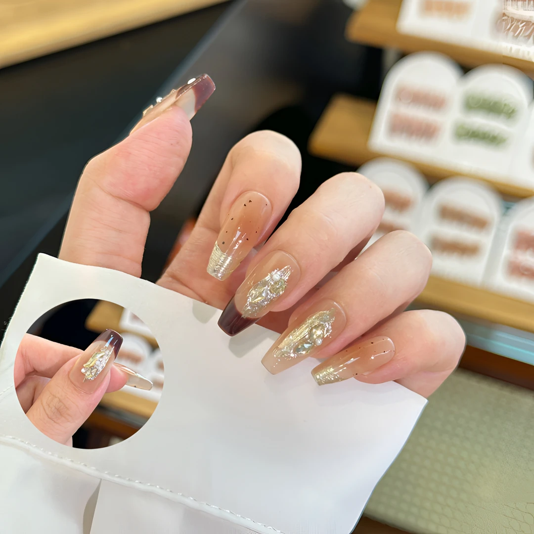 鲸岚物语【熔岩可可】鲸岚物语 纯手工穿戴甲10片甲片满钻显气质款