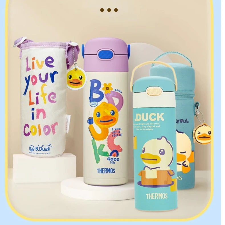 THERMOS/膳魔师B.Duck联名316L不锈钢儿童直饮口便携耐用保温杯
